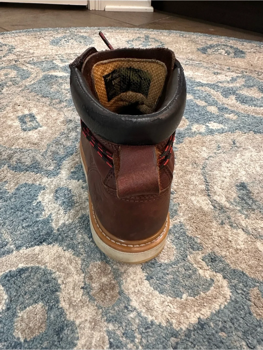 Irish Setter Brown Leather Moc Toe Work Boots with Tan Outsole